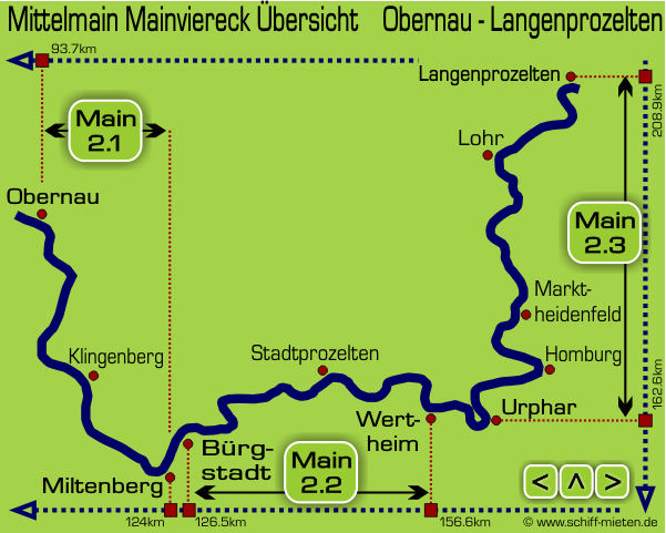 Mittelmain Landkarte Mainviereck Miltenberg Wertheim Klingenberg